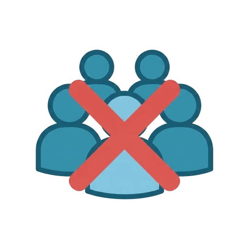 Icono de un equipo con una cruz por encima