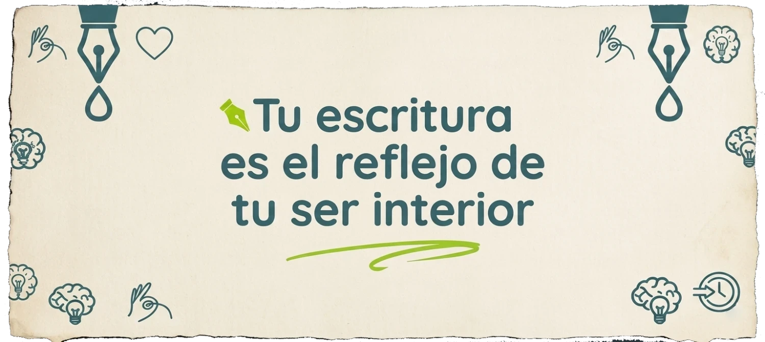 Cartel con texto Tu escritura es el reflejo de tu ser interior